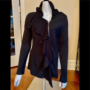 - INC asymmetrical ruffle jacket in black size small